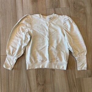 & Other Stories Sweatshirt Womens Size S Oatmeal Beige Puff Sleeve Crew